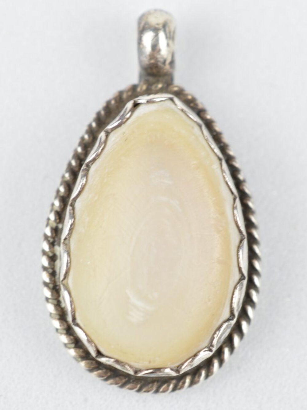 Carolyn Pollack Relios Sterling Silver Operculum Shiva Eye Shell Pendant Vintage